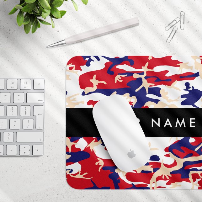 Independence day Camouflage Your name Personalise Mouse Pad (Creator Uploaded)
