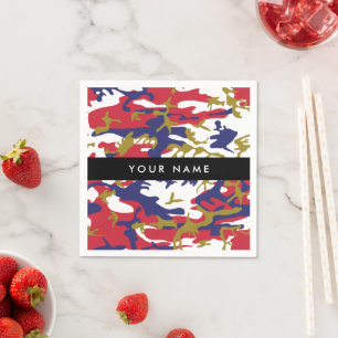 Independence day Camouflage Your name Personalise Napkin