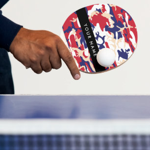 Independence day Camouflage Your name Personalise Ping Pong Paddle