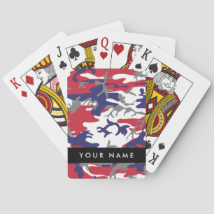 Independence day Camouflage Your name Personalise Playing Cards