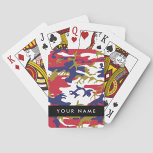 Independence day Camouflage Your name Personalise Playing Cards