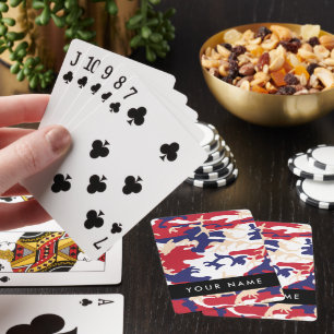 Independence day Camouflage Your name Personalise Playing Cards