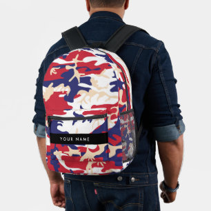 Independence day Camouflage Your name Personalise Printed Backpack