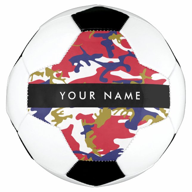 Independence day Camouflage Your name Personalise Soccer Ball (Front)