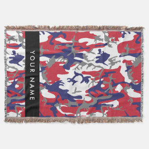 Independence day Camouflage Your name Personalise Throw Blanket
