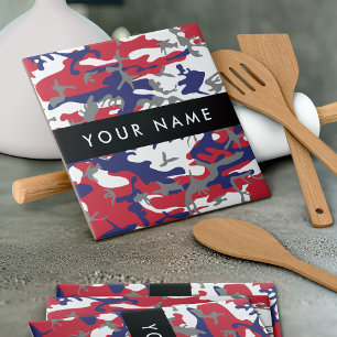 Independence day Camouflage Your name Personalise Tile