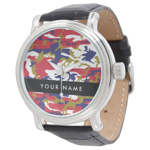 Independence day Camouflage Your name Personalise Watch