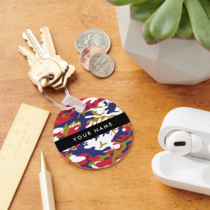 Independence day Camouflage Your name Personalize Key Ring