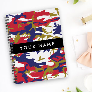 Independence day Camouflage Your name Personalize Notebook