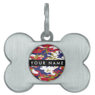 Independence day Camouflage Your name Personalize Pet ID Tag