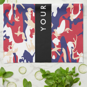 Independence day Camouflage Your name Personalize Tea Towel
