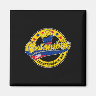 Independence Day Colombia Flag Retro Vintage Style Magnet