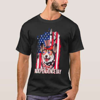 Independence Day Corgi Flag 4th July T-Shirt