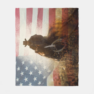 Independence Day cowboy image. Fleece Blanket