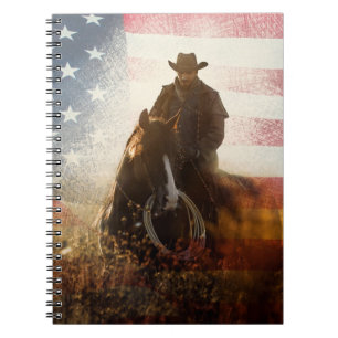 Independence Day cowboy image. Notebook