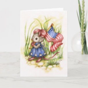Independence Day - Cute Mouse Art Card