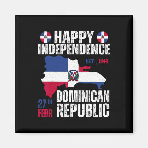 Independence Day Dominican Republic Flag And Map  Magnet
