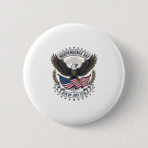 Independence Day Eagle Flag Vintage Shirt Design_1 6 Cm Round Badge