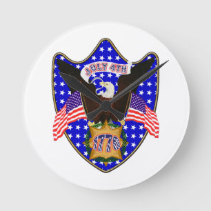 Independence Day Eagle Round Clock