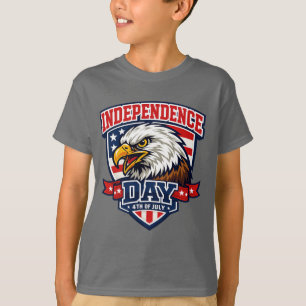 Independence Day Eagle Varsity Style Patriotic  T-Shirt