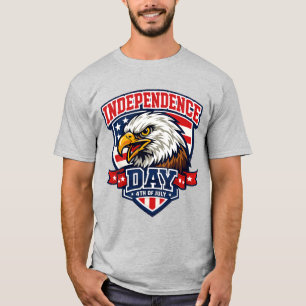 Independence Day Eagle Varsity Style Patriotic T-Shirt