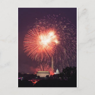 Independence Day Fireworks over Washington DC Postcard