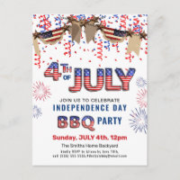 Independence Day Fireworks Red White Blue BBQ 