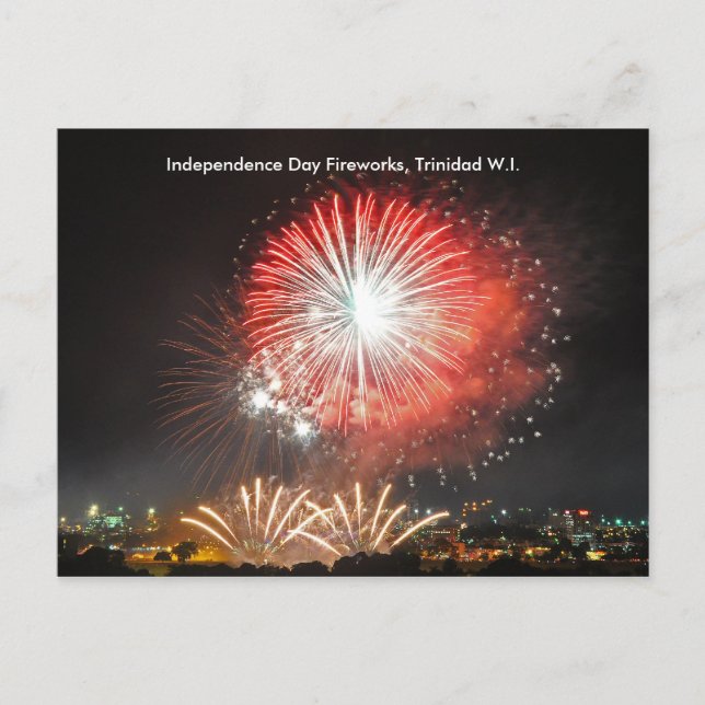 Independence Day Fireworks, Trinidad Postcard (Front)