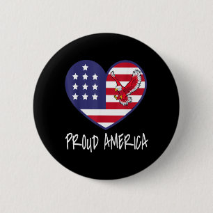 Independence Day Flag heart eagle 4th of july 6 Cm Round Badge