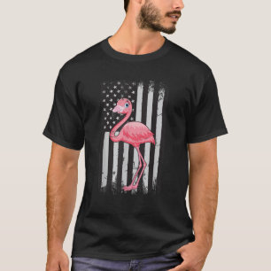 Independence Day Flamingo Lovers American Flag 4th T-Shirt