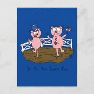 Independence Day Funny Pigs 4th of July Postcard