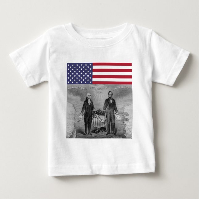 Independence Day George Washington Abraham Lincoln Baby T-Shirt (Front)