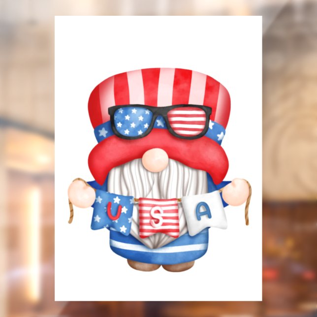 Independence Day Gnome Window Cling (Sheet 2)