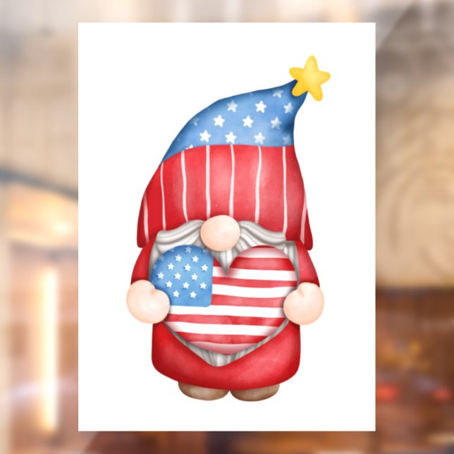 Independence Day Gnome Window Cling (Sheet 2)