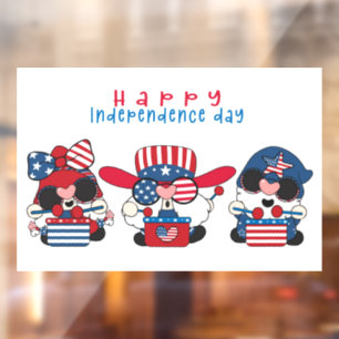 Independence Day Gnomes Window Cling