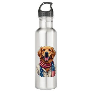Independence Day Golden Retriever Vintage Shirt 2 710 Ml Water Bottle