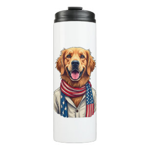 Independence Day Golden Retriever Vintage Shirt 2 Thermal Tumbler