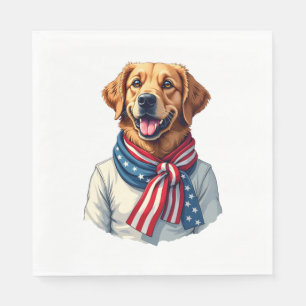 Independence Day Golden Retriever Vintage Shirt 3 Napkin