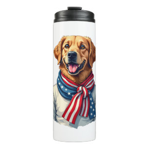 Independence Day Golden Retriever Vintage Shirt 3 Thermal Tumbler