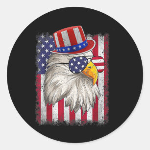 Independence Day Happy 4th Of July Design Vintage Classic Round Sticker