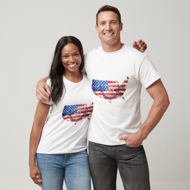 Independence Day July 4 American Flag USA Country T-Shirt (Unisex)
