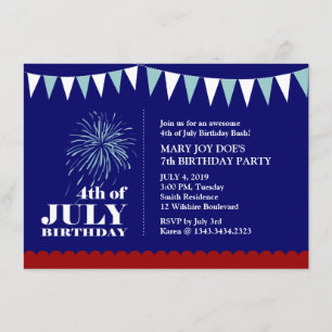 Independence Day Kid's Birthday Party Invitation