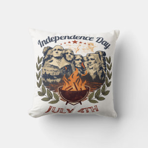 Independence Day Mount Rushmore July 4th Cushion