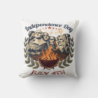 Independence Day Mount Rushmore July 4th Cushion