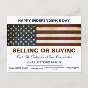 Independence Day or 4th of July Real Estate  Postcard