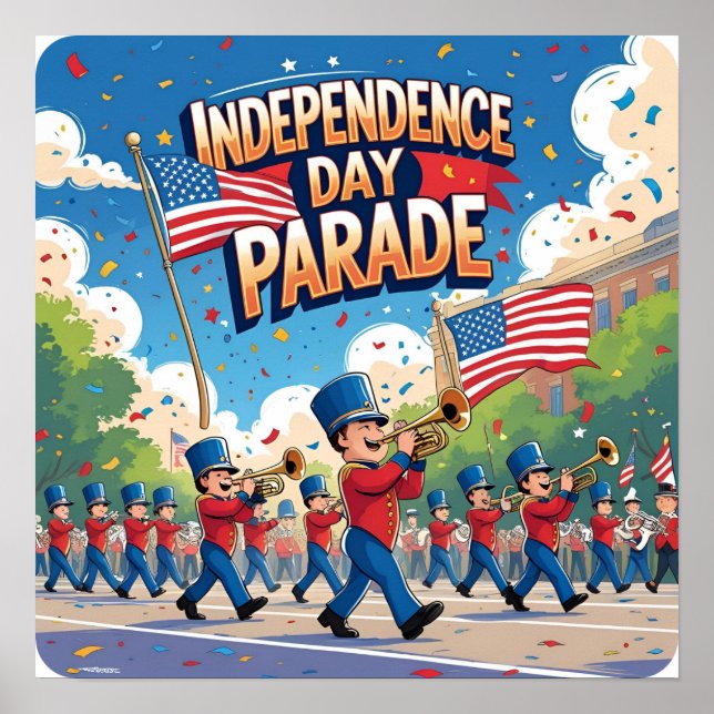 Independence Day Parade Festive Poster Print (Front)