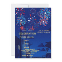 Independence Day parties, 4th of July invitation