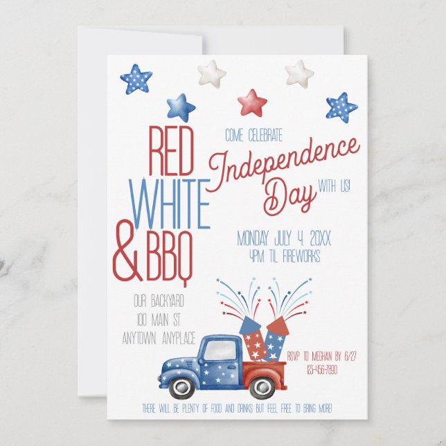 Independence Day Party Invitation (Front)