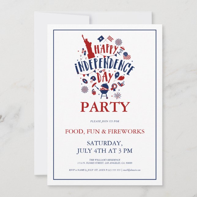 Independence Day Party Invitation (Front)
