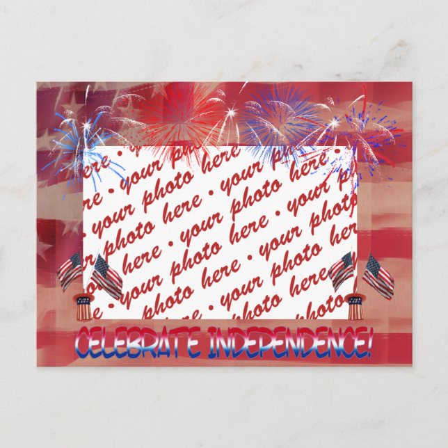 Independence Day Photo Frame Postcard (Front)